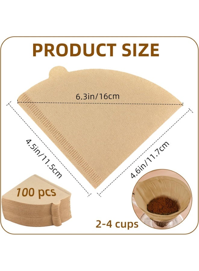 100 Piece Coffee Paper Filter V60 Size 02 Beige - Image 3
