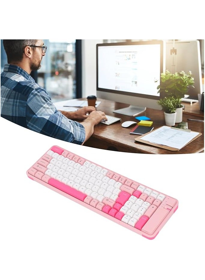 مجموعة لوحة مفاتيح وماوس لاسلكية تعمل بالبلوتوث، ولوحة مفاتيح وماوس للألعاب مكونة من 100 مفتاح مع لوحة مفاتيح وماوس لاسلكية مزدوجة الوضع تعمل بتقنية البلوتوث للكمبيوتر الشخصي وأجهزة Chromebook وأجهزة الكمبيوتر المحمولة