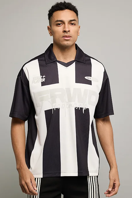 R&B Printed Polo T-Shirt with Short Sleeves