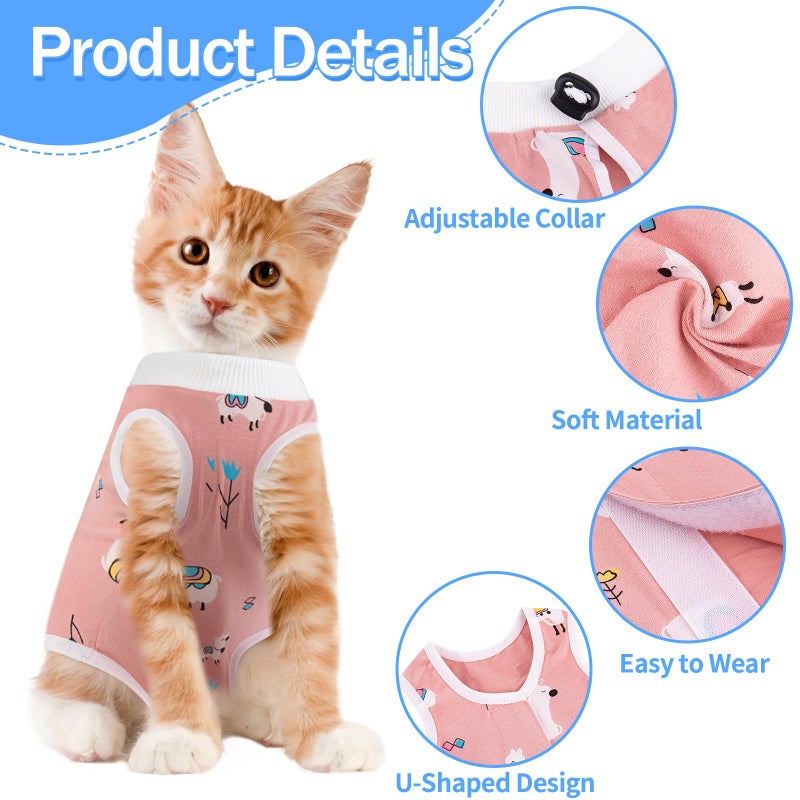 Coppthinktu Cat Recovery Suit Female, Breathable Cat Onesie After Surgery Female for Abdominal Wounds or Skin Diseases, Surgery Recovery Suit Kitten Surgical Onesie After Spay Wear Anti Licking - Image 2