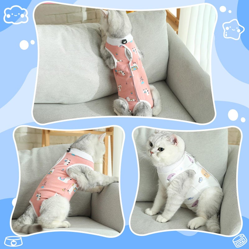 Coppthinktu Cat Recovery Suit Female, Breathable Cat Onesie After Surgery Female for Abdominal Wounds or Skin Diseases, Surgery Recovery Suit Kitten Surgical Onesie After Spay Wear Anti Licking - Image 4