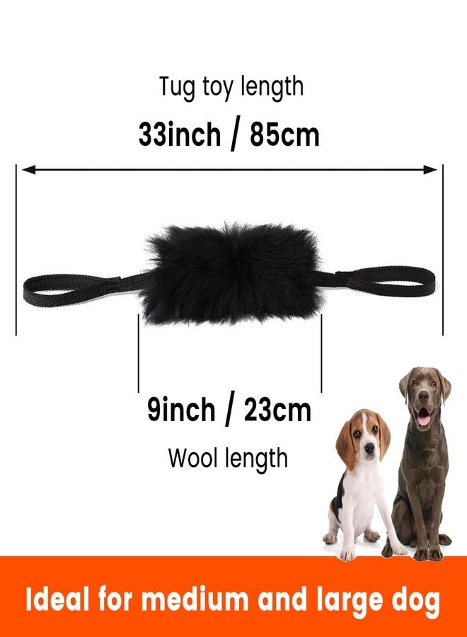 HOWGO Dog Bite Tug Toy with 2 Strong Handles - Made of Natural Sheepskin - Perfect for Tug of War, Fetch & Puppy Training - Ideal for Medium to Large Breeds (Pink) - Image 5