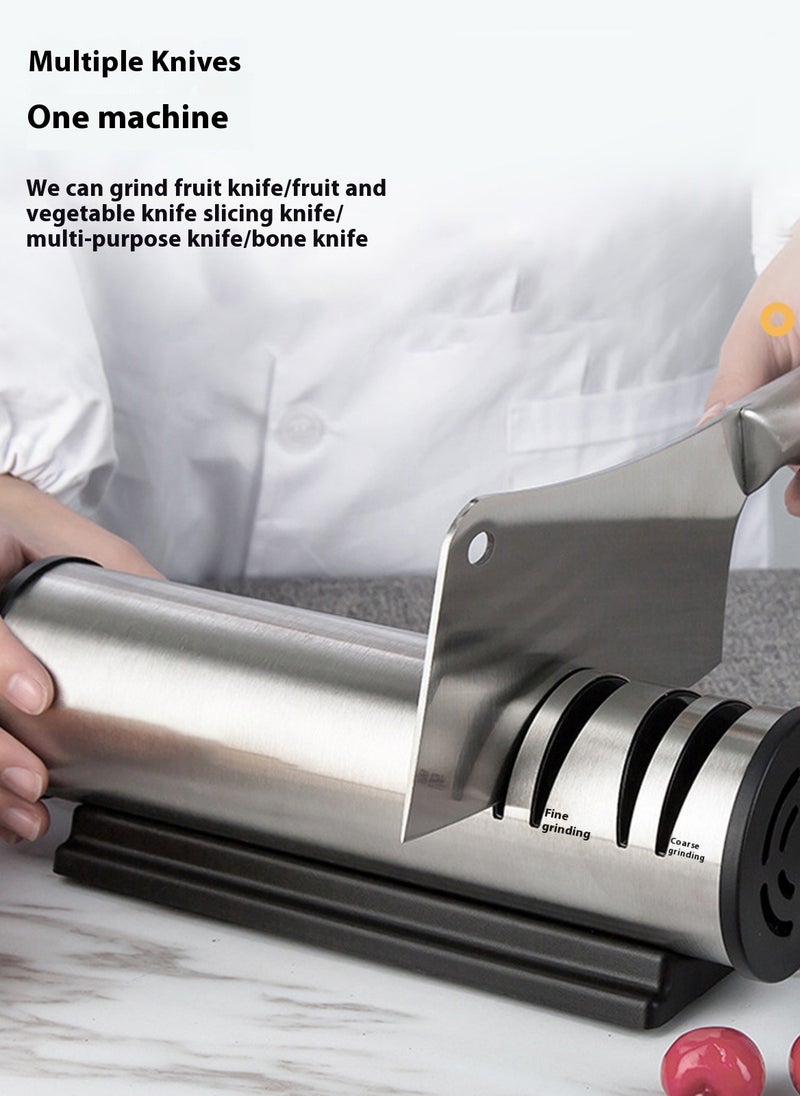 Sharpdo - Multifunctional Electric Sharpener, 110-240V  Knife and Tool Sharpening System, 304 Stainless Steel and ABS, Ideal for Fruit knife/ fruit and vegetable knife slicing knife/ multi-purpose knife/ bone cutting knife - Polishing, Buffing & Rust Removal Function - Image 1