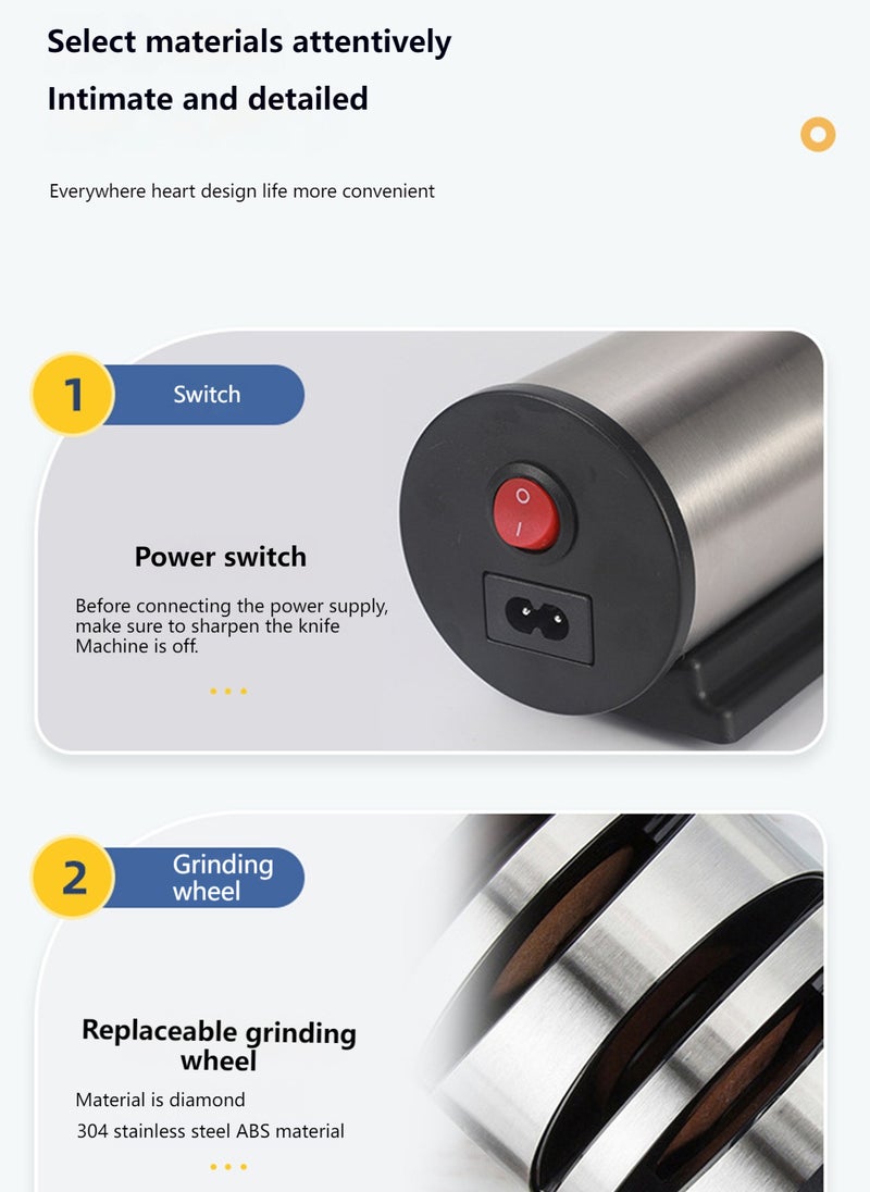 Sharpdo - Multifunctional Electric Sharpener, 110-240V  Knife and Tool Sharpening System, 304 Stainless Steel and ABS, Ideal for Fruit knife/ fruit and vegetable knife slicing knife/ multi-purpose knife/ bone cutting knife - Polishing, Buffing & Rust Removal Function - Image 1