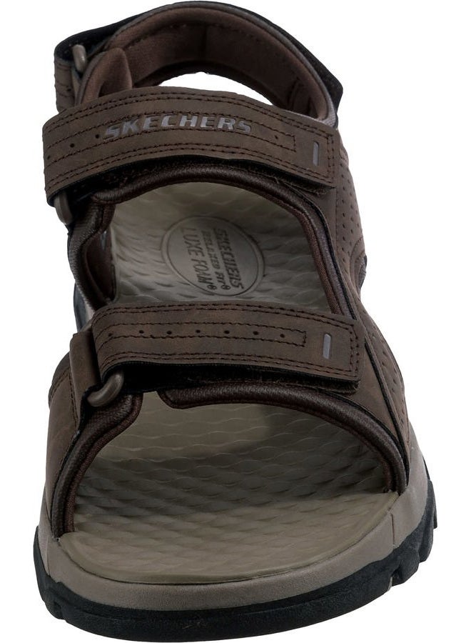 SKECHERS Men's TRESMEN Garo Sandal, Chocolate Synthetic, 43 EU - Image 3