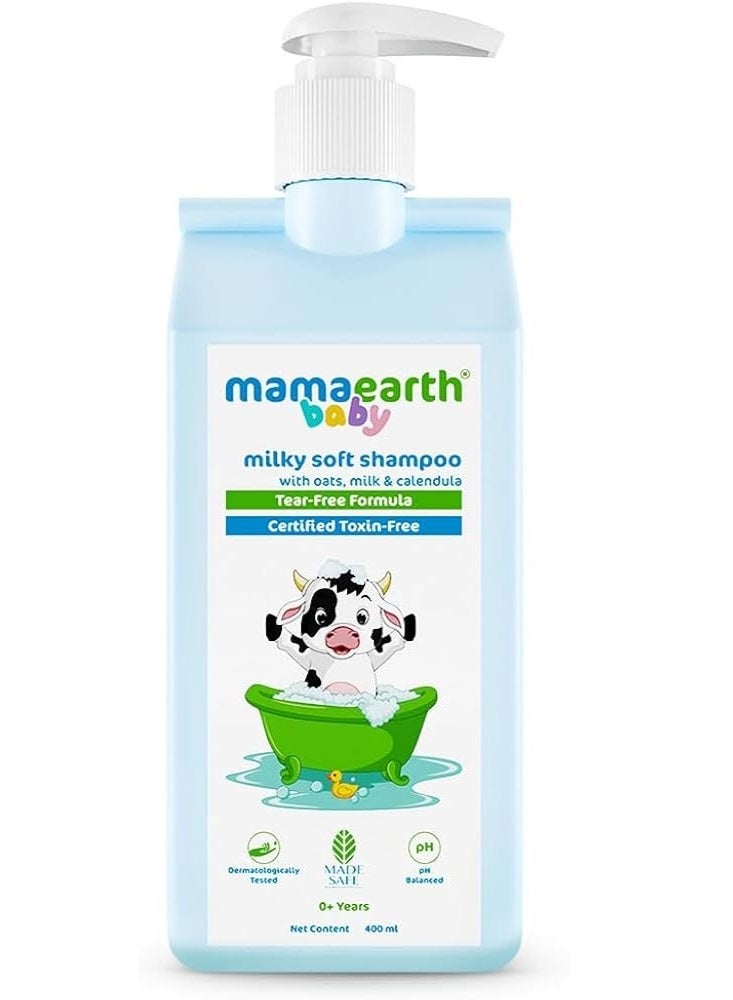 Mamaearth Milky Soft Baby Care Combo | Body Wash, Shampoo & Sunscreen | With Oats, Milk & Calendula | Tear-Free, Gentle & Toxin-Free Baby Skin & Hair Care | 400 ml + 400 ml + 80 g - Image 2