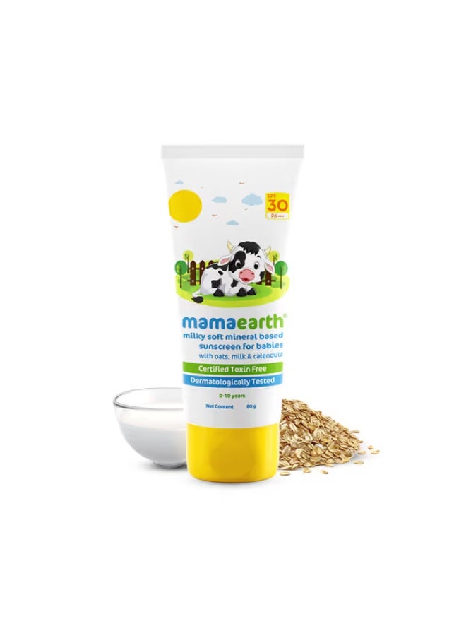 Mamaearth Milky Soft Baby Care Combo | Body Wash, Shampoo & Sunscreen | With Oats, Milk & Calendula | Tear-Free, Gentle & Toxin-Free Baby Skin & Hair Care | 400 ml + 400 ml + 80 g - Image 4