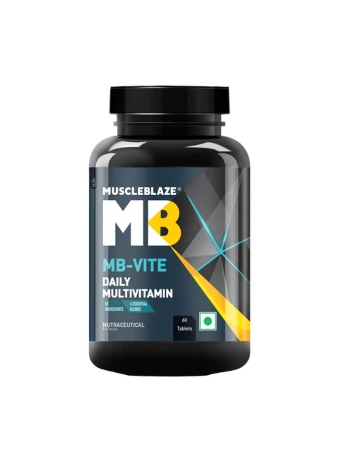 مسل بلايز مجموعة MuscleBlaze المزدوجة: فيتامينات متعددة يومية Mb-Vite (60 قرصاً) تحتوي على 51 مكوناً و6 مزيجاً غذائياً + زيت السمك أوميغا 3 بتركيز 1000 ملغ (60 كبسولة) - يحتوي على 180 ملغ EPA و120 ملغ DHA. - Image 3