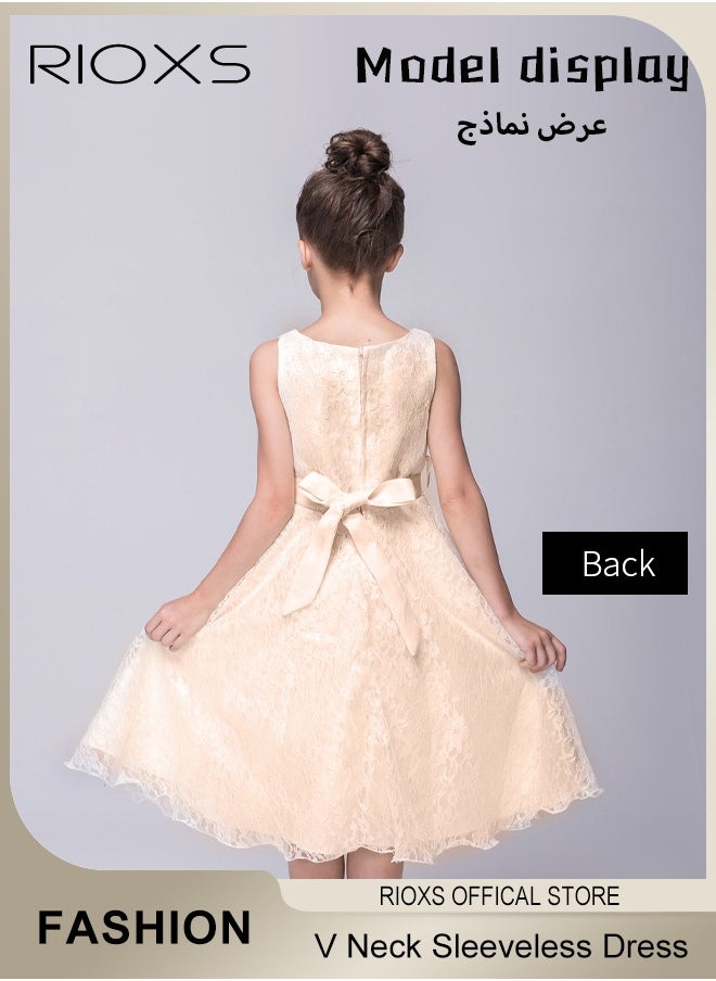 Kids Girls Elegant Lace Gowns Dress V Neck Sleeveless Dress Cute Princess Dress for Performance - pzsku/ZCDB5D6574FDB52E4773EZ/45/_/1727173148/74d032c5-d84f-4fde-aba3-ce80c7ddd55c