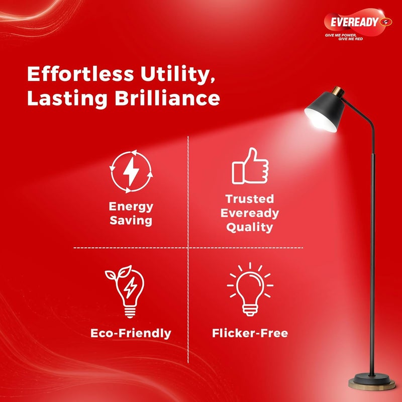 Eveready لمبة LED إيفر ريدي 12 واط كفاءة عالية إضاءة خالية من الوهج حماية من زيادة الجهد 4KV مع نطاق تشغيل واسع 100 لومن لكل واط ضوء نهاري بارد 6500K عبوة من 4 B22D - Image 3