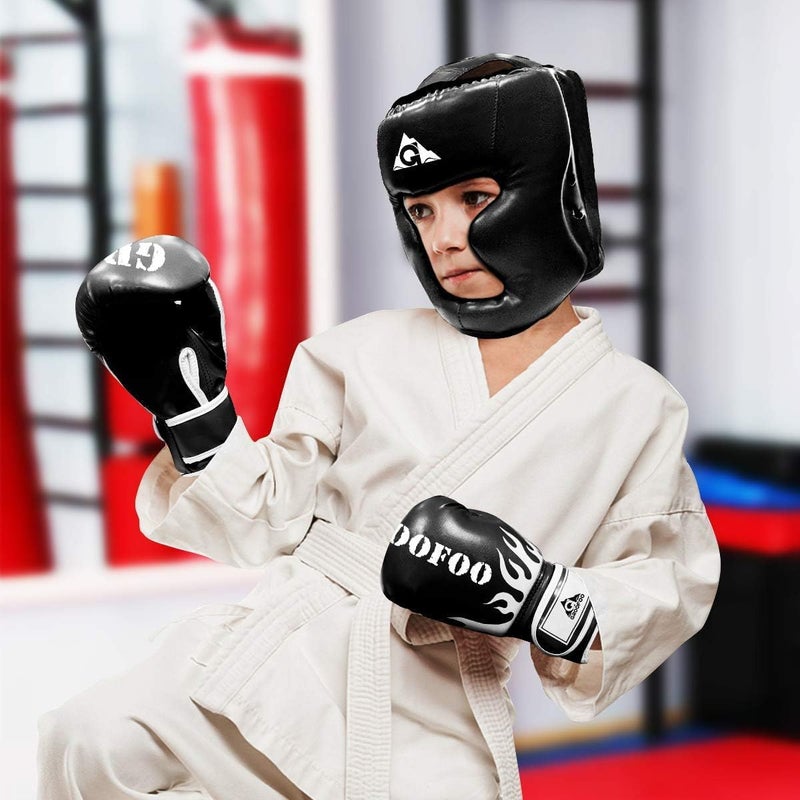 GROOFOO خوذة ملاكمة للأطفال والبالغين، خوذة ملاكمة من جلد PU للتدريب، كيك بوكسينغ، MMA، موياي تاي، مبارزات فنون القتال، كاراتيه، تايكوندو - Image 3
