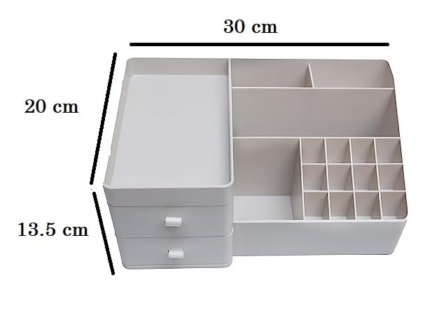 TRADY Make Up Organiser, Cosmetic Organiser Storage with Drawers, Makeup Storage Cosmetic Dressing Table Organiser Box - Bathroom Dressing Table Makeup Box for Nail Polish Lipstick - Image 2