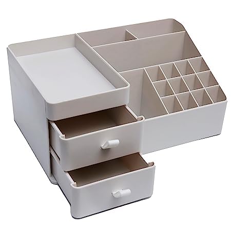 TRADY Make Up Organiser, Cosmetic Organiser Storage with Drawers, Makeup Storage Cosmetic Dressing Table Organiser Box - Bathroom Dressing Table Makeup Box for Nail Polish Lipstick - Image 5