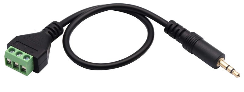 zdyCGTime 3.5mm Screw Terminal Block Cable 3.5mm (1/8inch) Stereo Audio Male to 3 Pin/Way Female Bolt Screw AV Headphone Type Adapter Cable（30CM/2Packs)(3Pole/M) - Image 4