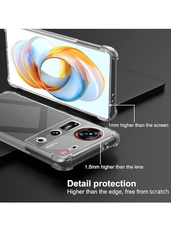 general Clear Case Compatible with ZTE Nubia Z70 Ultra 5G, Slim Fit TPU Transparent Soft Back Cover with 4 Corner Shockproof Airbag and Camera Lens Protection - Image 3