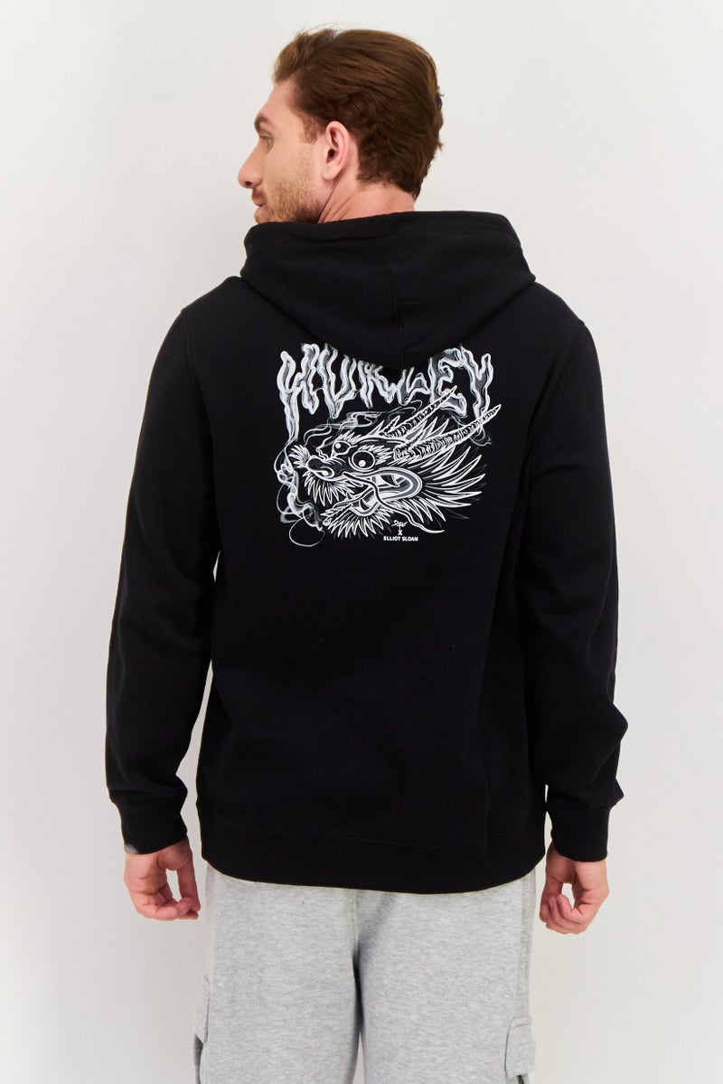 Hurley Men Sportswear Fit Long Sleeve Outdoor Hoodie, Black  - Image 2
