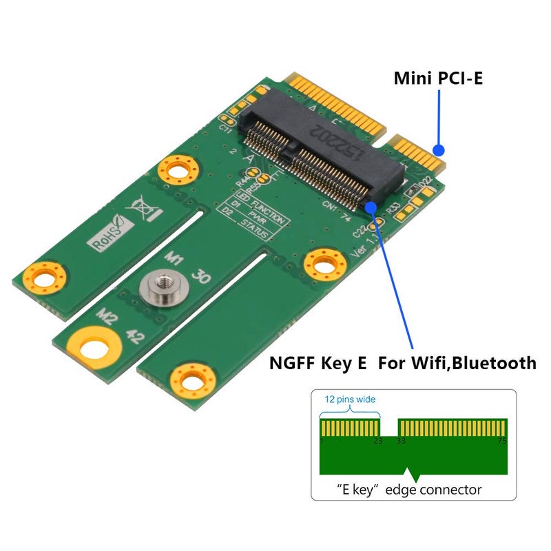 SUPERPLUS M.2 (NGFF Key E) to MPCIe (PCIe+USB) Adapter pcie Card m.2 pcie Adapter - Image 2