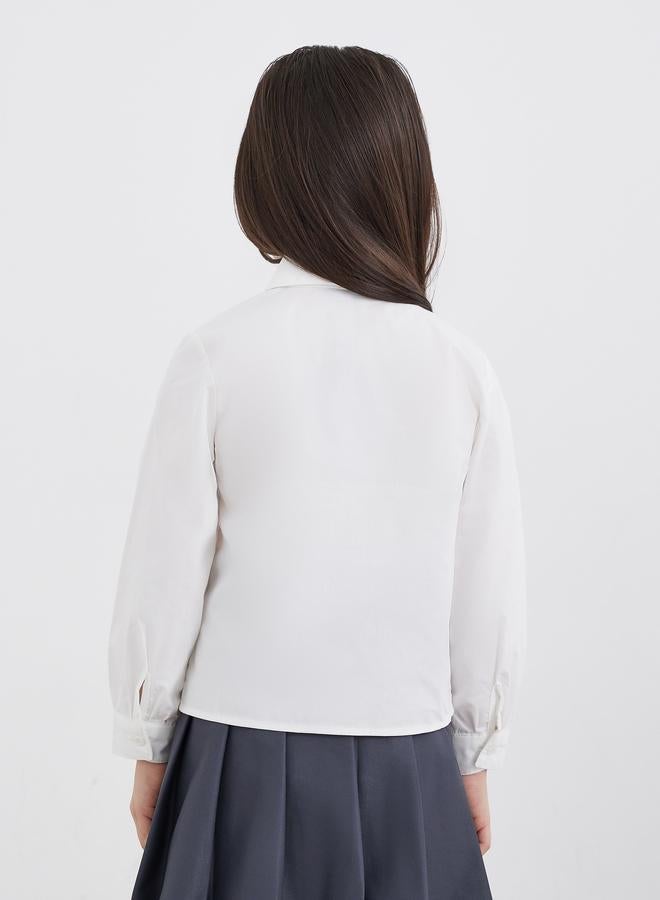 Styli Girls White Peter Pan Collar Shirt - Image 5