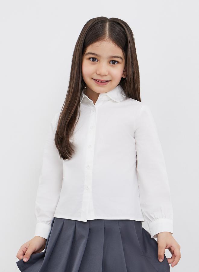 Styli Girls White Peter Pan Collar Shirt - Image 1
