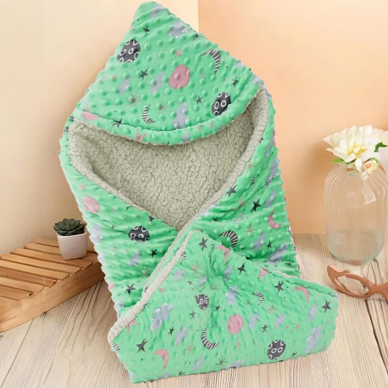 Florida Florida All Season Hooded Baby Blanket Swaddler Wrapper Flannel Soft and Comfortable for New Born Baby Girls and Boys-Wrap Sea Green - Image 1
