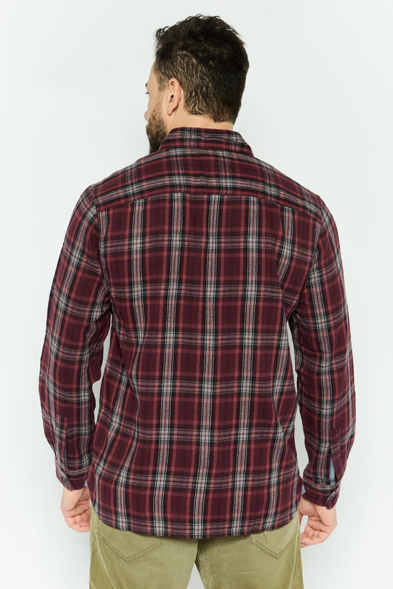 TRUE GRIT Men Regular Fit Plaid Long Sleeves Casual Shirt, Multicolor - Image 4