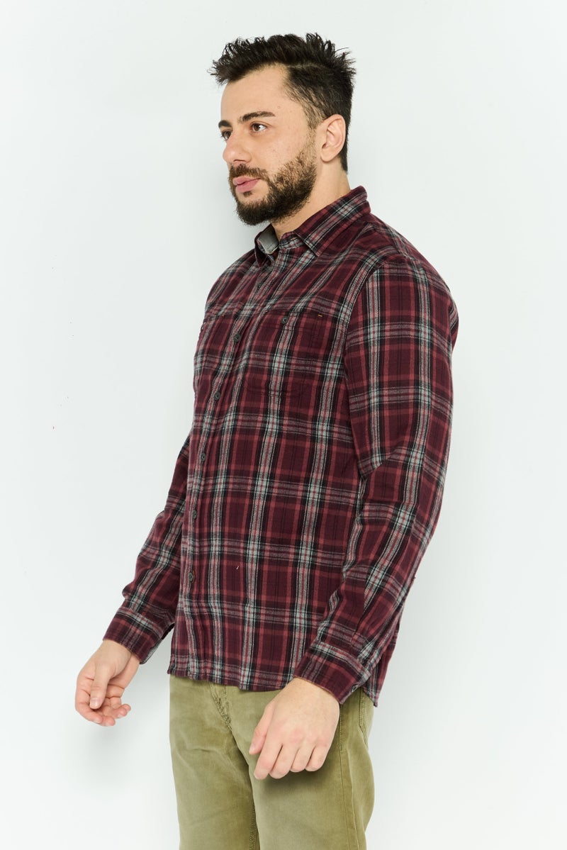 TRUE GRIT Men Regular Fit Plaid Long Sleeves Casual Shirt, Multicolor - Image 3