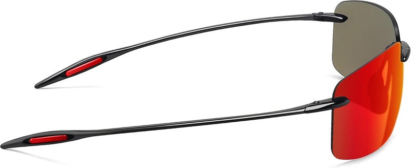 JULI Eyewear نظارات شمسية رياضية JULI للرجال والنساء إطار بدون حواف TR90 للجري وصيد الأسماك والجولف وركوب الأمواج والقيادة - Image 5