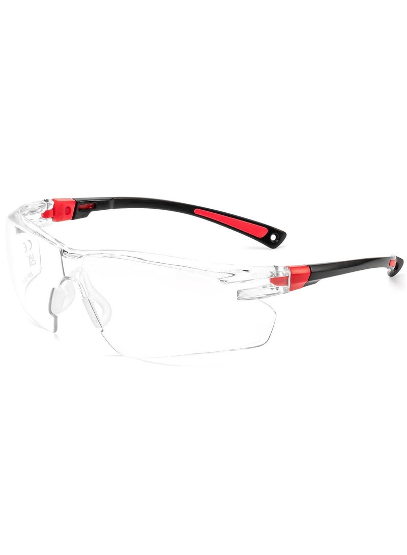 Safety Glasses Anti-Fog Wrap-Around Work Goggles, Adjustable Frame Clear Lens Cycling Protection for Men Women  - Image 1