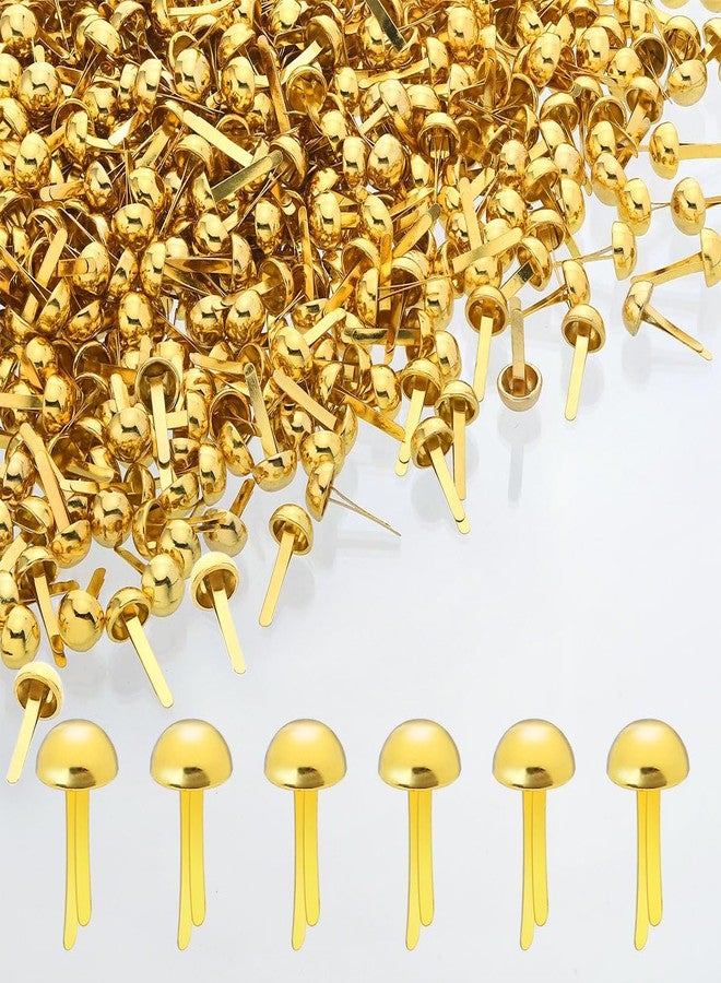 Homdire Paper Fasteners for Crafts, 250pcs Brad Fasteners, 8x17mm Gold Brads Paper Fasteners, Mini Metal Paper Brads, Split Pins, Round Head Fasteners - Image 2