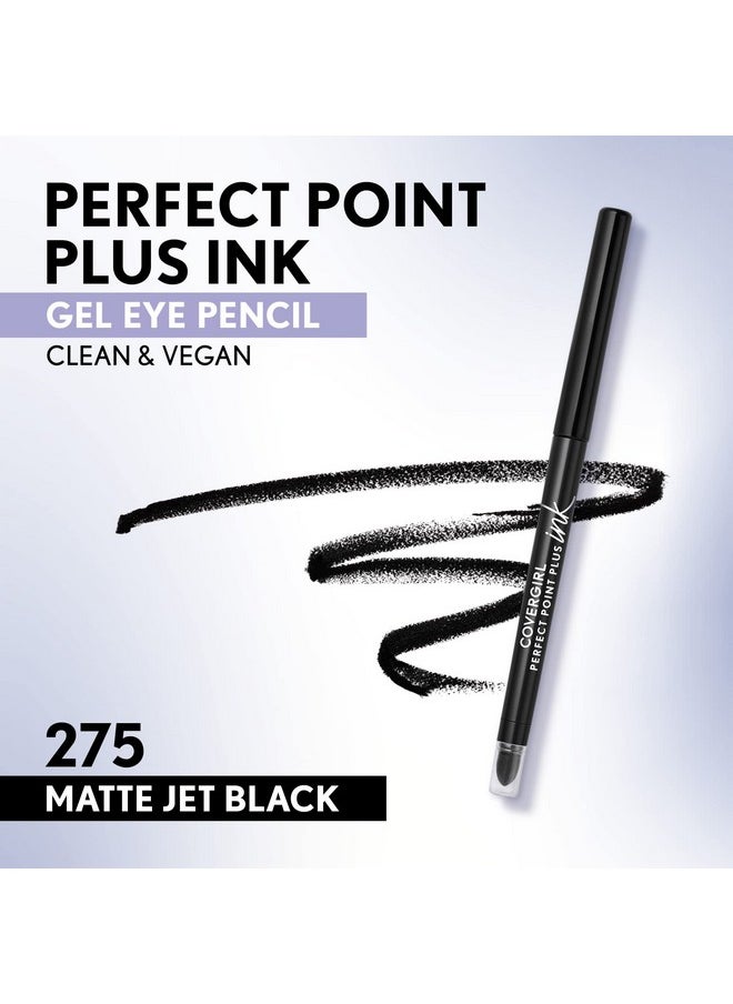 CoverGirl COVERGIRL Perfect Point Plus Ink Gel Eye Pencil, Pigmented, Long-Wearing, Vegan Formula, Matte Jet Black 275, 0.01oz  - Image 2