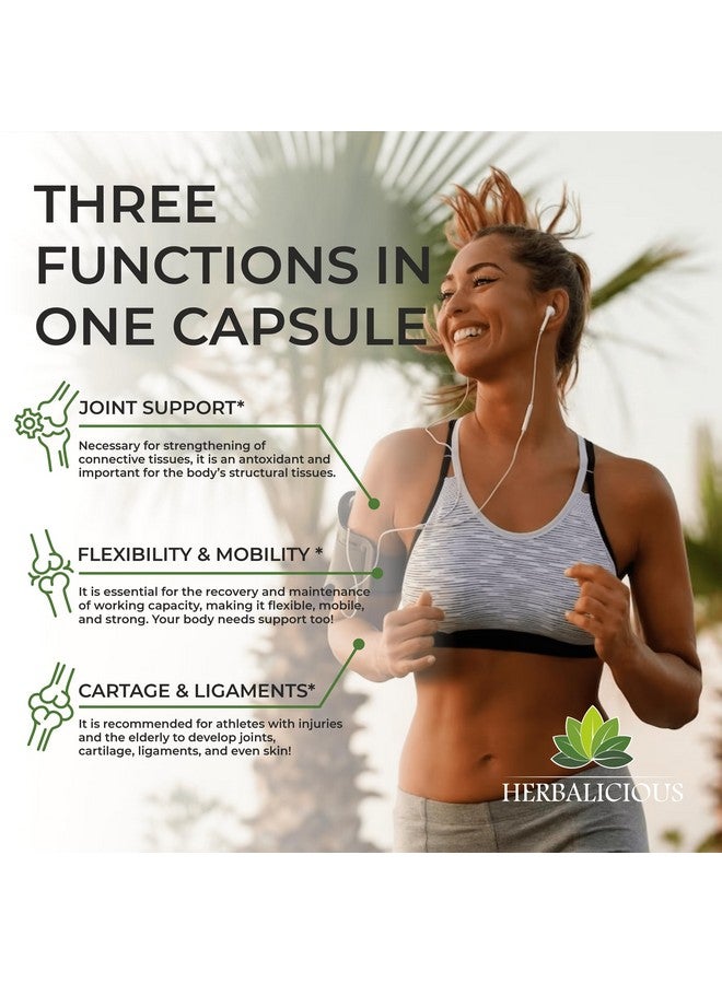 HERBALICIOUS مكملات الكولاجين البقري العشبية للرجال والنساء | ببتيدات كولاجين بقري مهدرجة من العشب - مكمل غذائي لدعم المفاصل والأعصاب والعظام - غير معدلة وراثيًا، مضادة للشيخوخة - 100 كبسولة - Image 2