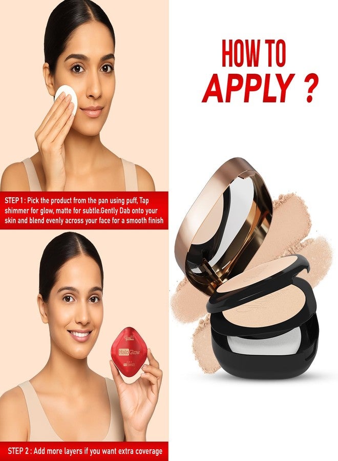 جلام 21 بودرة جلام 21 هالو جلو المضغوطة عالية الدقة 2 في 1 | لونان مطفيان | لمسة نهائية مخملية مطفية ولمعان ناعم | تحكم في الزيوت، تفتيح وإشراقة | غنية بفيتامين E | 18 جم، كراميل - Image 5