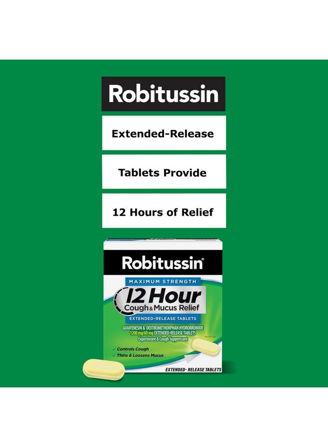 Robitussin Maximum Strength 12 Hour Cough and Mucus Relief, Expectorant and Cough Suppressant, 16 Extended-Release Tablets - Image 4