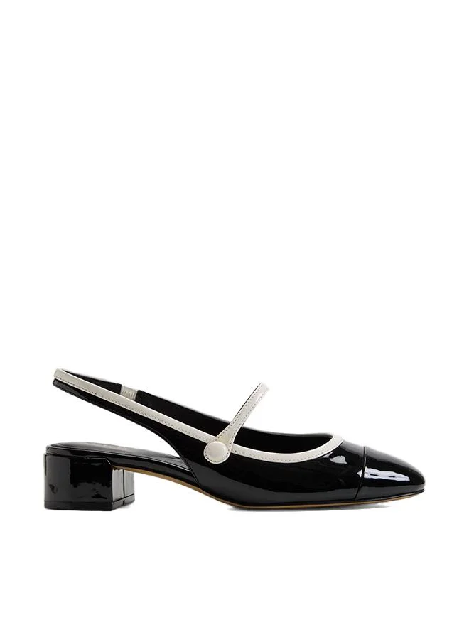 Aggie Ladies Black Heeled Shoes