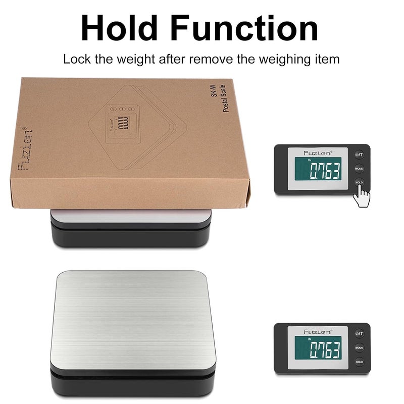 FUZION Shipping Scale - Wireless Postal Scale | Wireless Control(up to 17ft), 110LB x 0.1oz, Large LCD Display, 5 Units, Dual Power Options, Digital Scale for Packages - Image 5