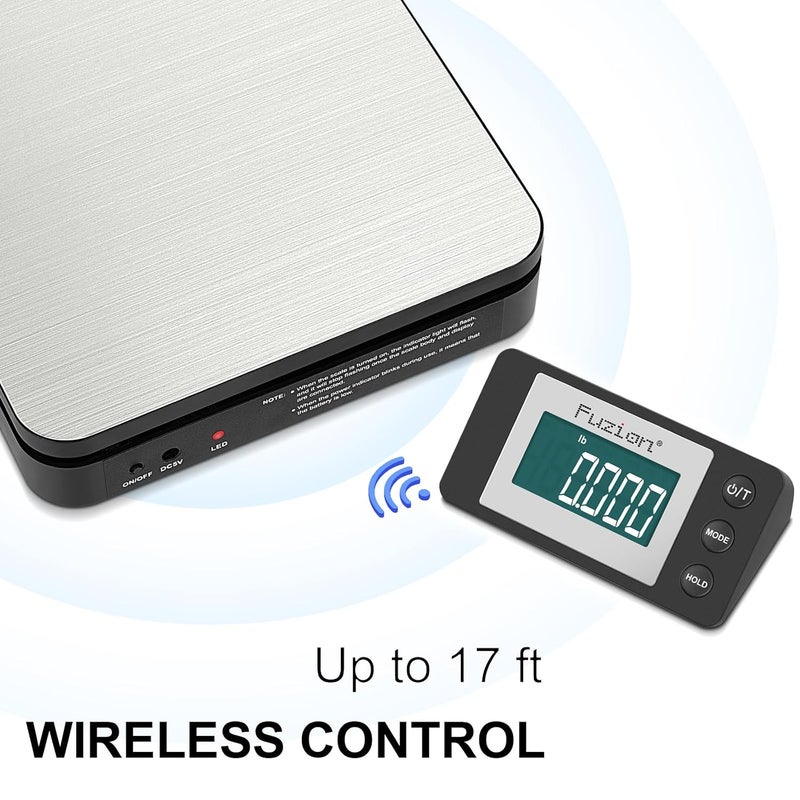 FUZION Shipping Scale - Wireless Postal Scale | Wireless Control(up to 17ft), 110LB x 0.1oz, Large LCD Display, 5 Units, Dual Power Options, Digital Scale for Packages - Image 3