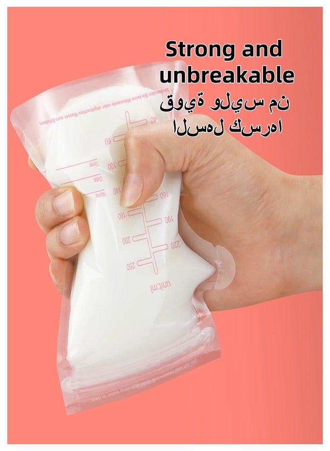 Jourvent Breast Milk Storage Bags 30pcs 250ml Self-Supporting Disposable Freezer Safe Leak Proof Baby Milk Bags for Daily Use and Travel - Image 2