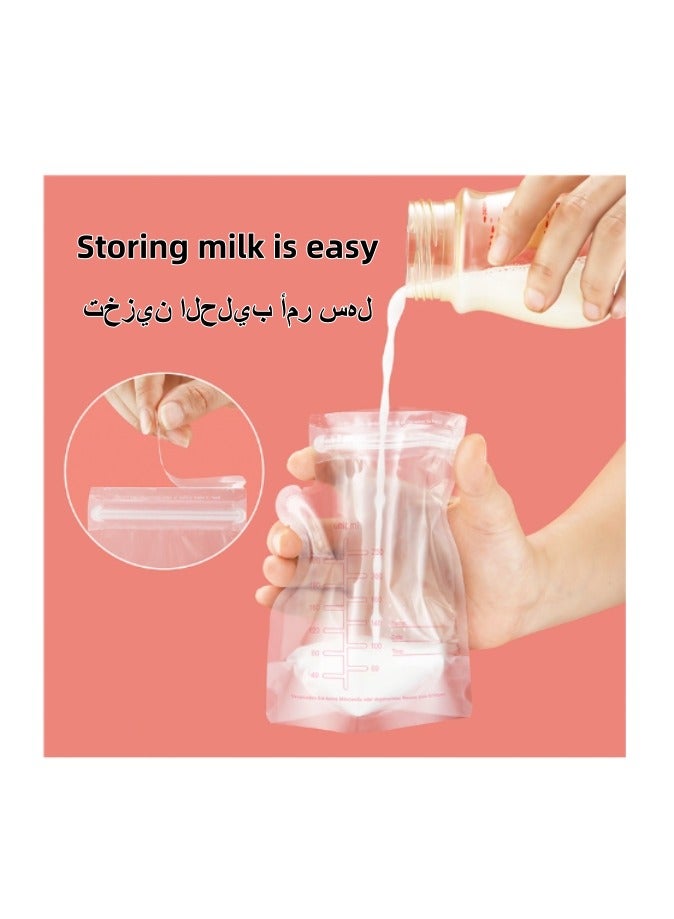 Jourvent Breast Milk Storage Bags 30pcs 250ml Self-Supporting Disposable Freezer Safe Leak Proof Baby Milk Bags for Daily Use and Travel - Image 4