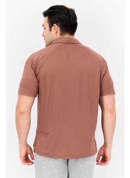 Legend Men Sportswear Fit Short Sleeve Polo Golf Shirts, Brown  - Image 3