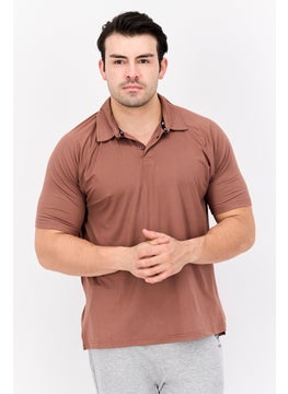 Legend Men Sportswear Fit Short Sleeve Polo Golf Shirts, Brown  - Image 1