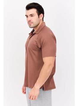 Legend Men Sportswear Fit Short Sleeve Polo Golf Shirts, Brown  - Image 2