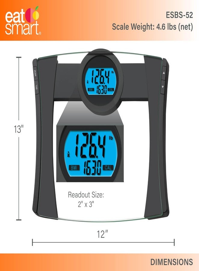 EatSmart Eat Smart Precision CalPal Digtal Bathroom Scale with BMI and Calorie Intake, 440 Pound Capacity - Image 2