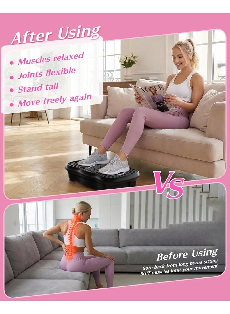 Samira Vibration Plates, 180 Speeds Vibrating Fitness Platform for Full Body Workout and Weight Loss, 330 Lbs Capacity with Resistance Bands and Bluetooth for Women Men - Image 3