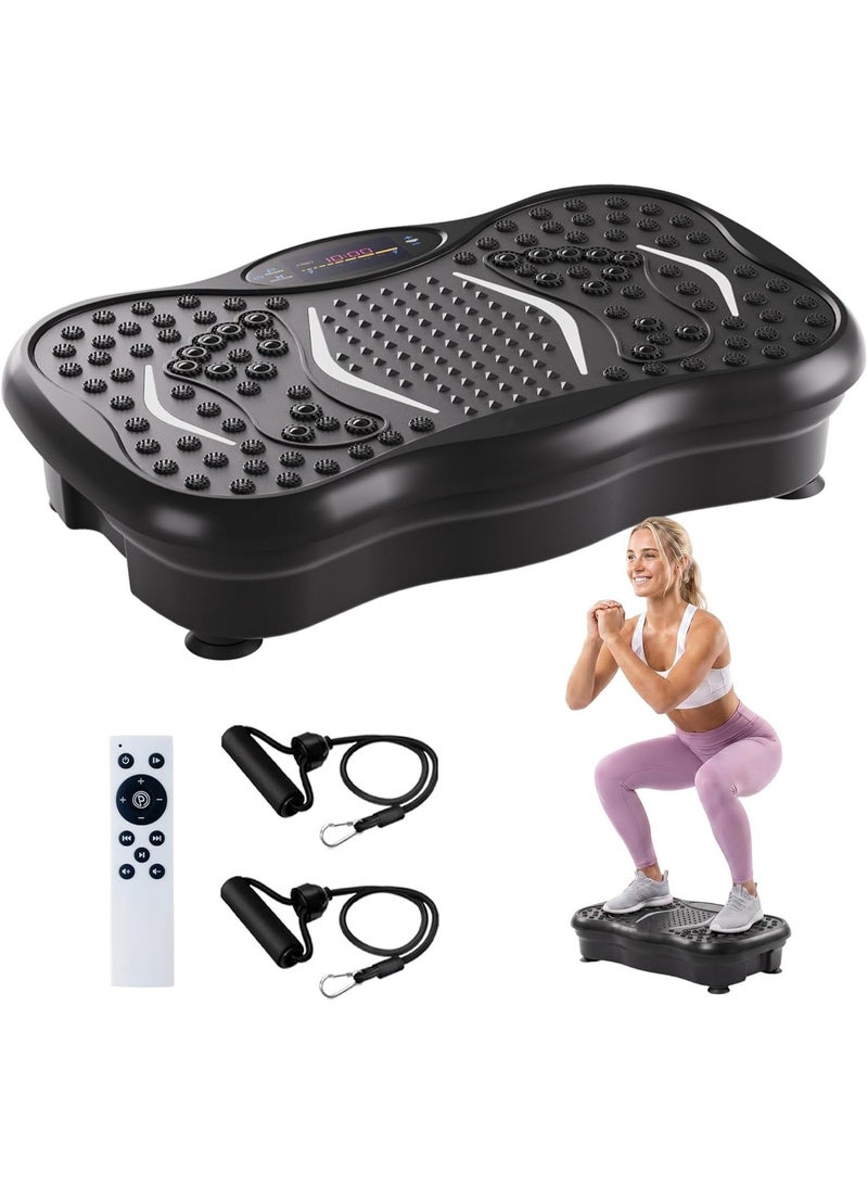 Samira Vibration Plates, 180 Speeds Vibrating Fitness Platform for Full Body Workout and Weight Loss, 330 Lbs Capacity with Resistance Bands and Bluetooth for Women Men - Image 1