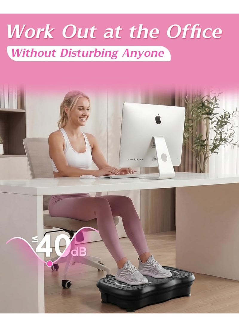 Samira Vibration Plates, 180 Speeds Vibrating Fitness Platform for Full Body Workout and Weight Loss, 330 Lbs Capacity with Resistance Bands and Bluetooth for Women Men - Image 5