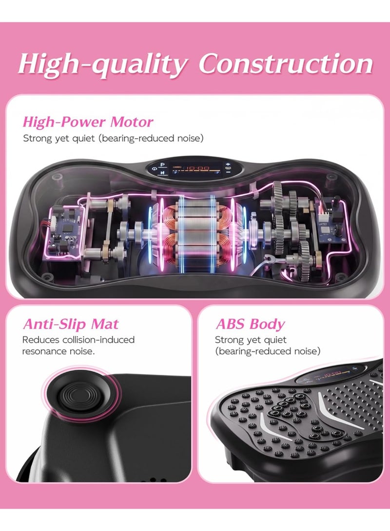 Samira Vibration Plates, 180 Speeds Vibrating Fitness Platform for Full Body Workout and Weight Loss, 330 Lbs Capacity with Resistance Bands and Bluetooth for Women Men - Image 2