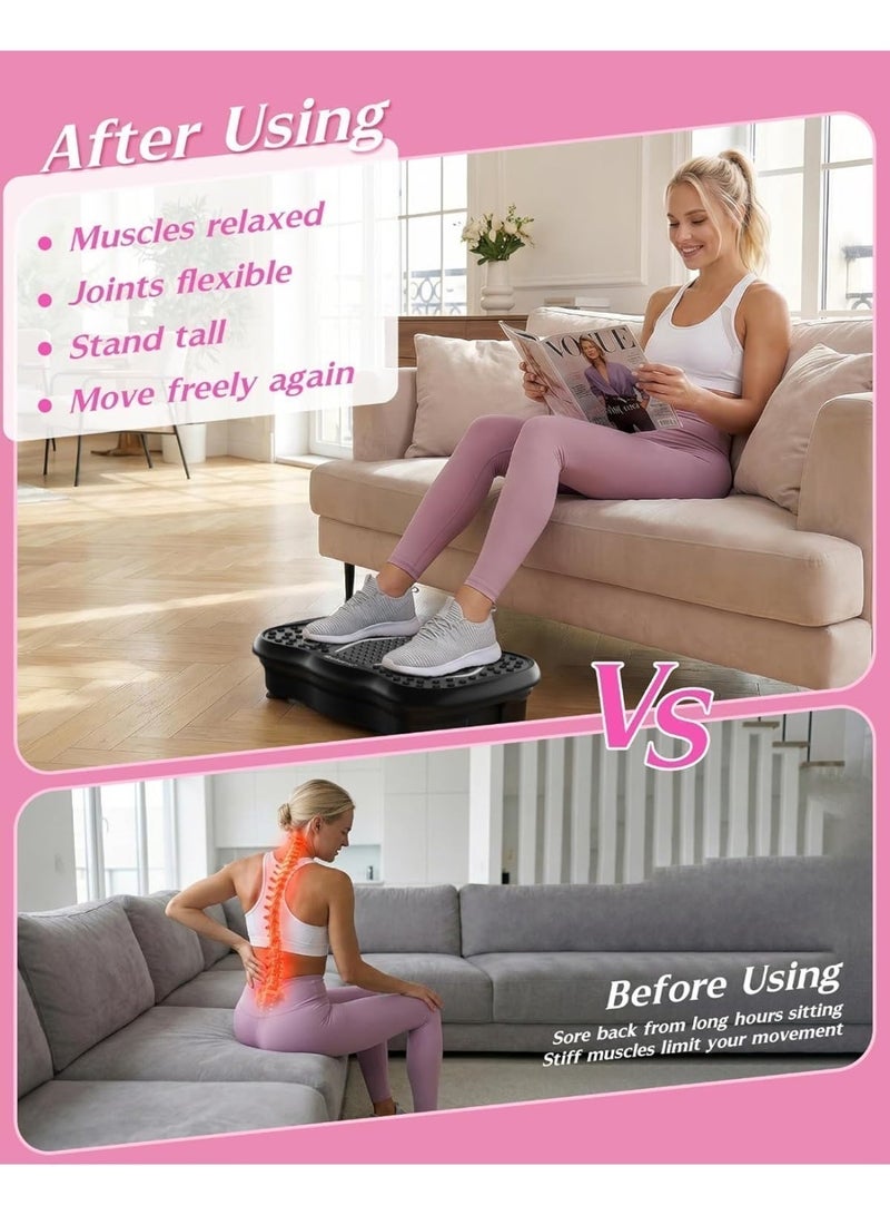 Samira Vibration Plates, 180 Speeds Vibrating Fitness Platform for Full Body Workout and Weight Loss, 330 Lbs Capacity with Resistance Bands and Bluetooth for Women Men - Image 5