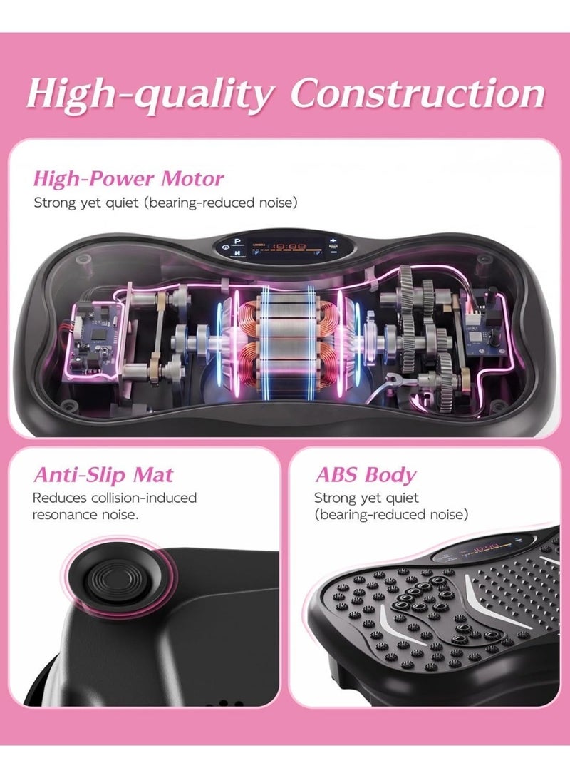 Samira Vibration Plates, 180 Speeds Vibrating Fitness Platform for Full Body Workout and Weight Loss, 330 Lbs Capacity with Resistance Bands and Bluetooth for Women Men - Image 4