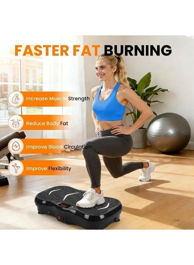 Samira Vibration Plates, 180 Speeds Vibrating Fitness Platform for Full Body Workout and Weight Loss, 330 Lbs Capacity with Resistance Bands and Bluetooth for Women Men - Image 3