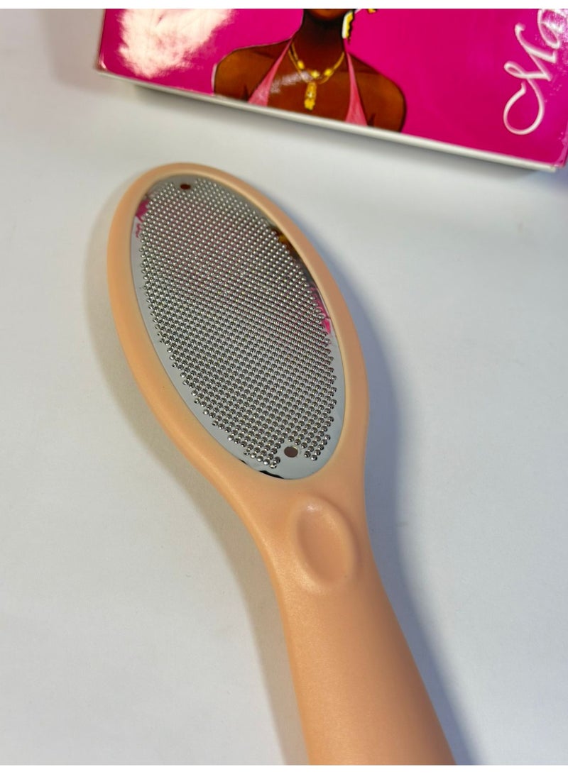 Professional foot scrubber for removing dead and rough skin from wet and dry feet. Made of surgical stainless steel, multi-colored, 1pcs. - Image 3